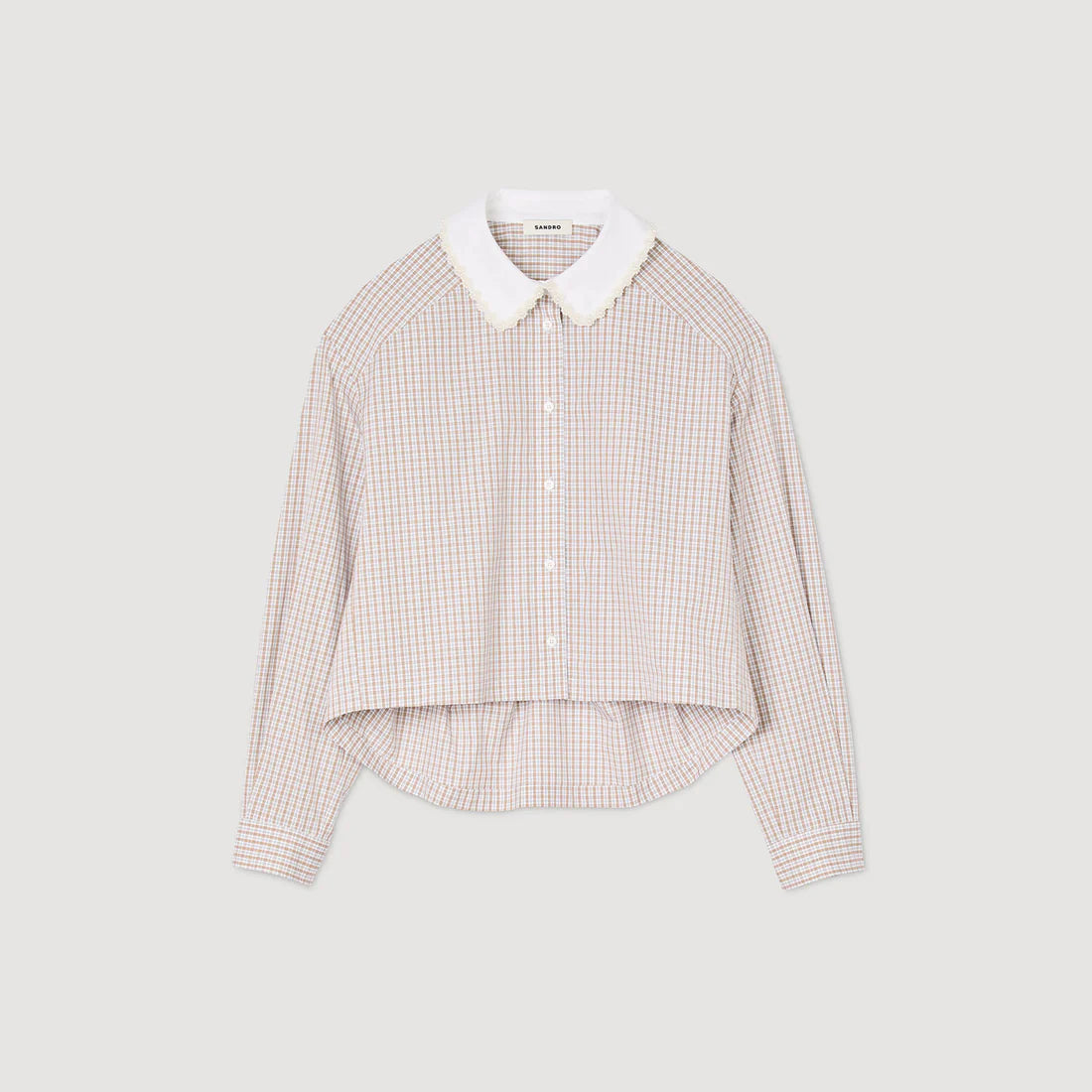 Orphee Check Flannel Shirt Beige / White
