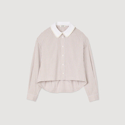 Orphee Check Flannel Shirt Beige / White