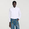 Andie Pleated Cropped Shirt White