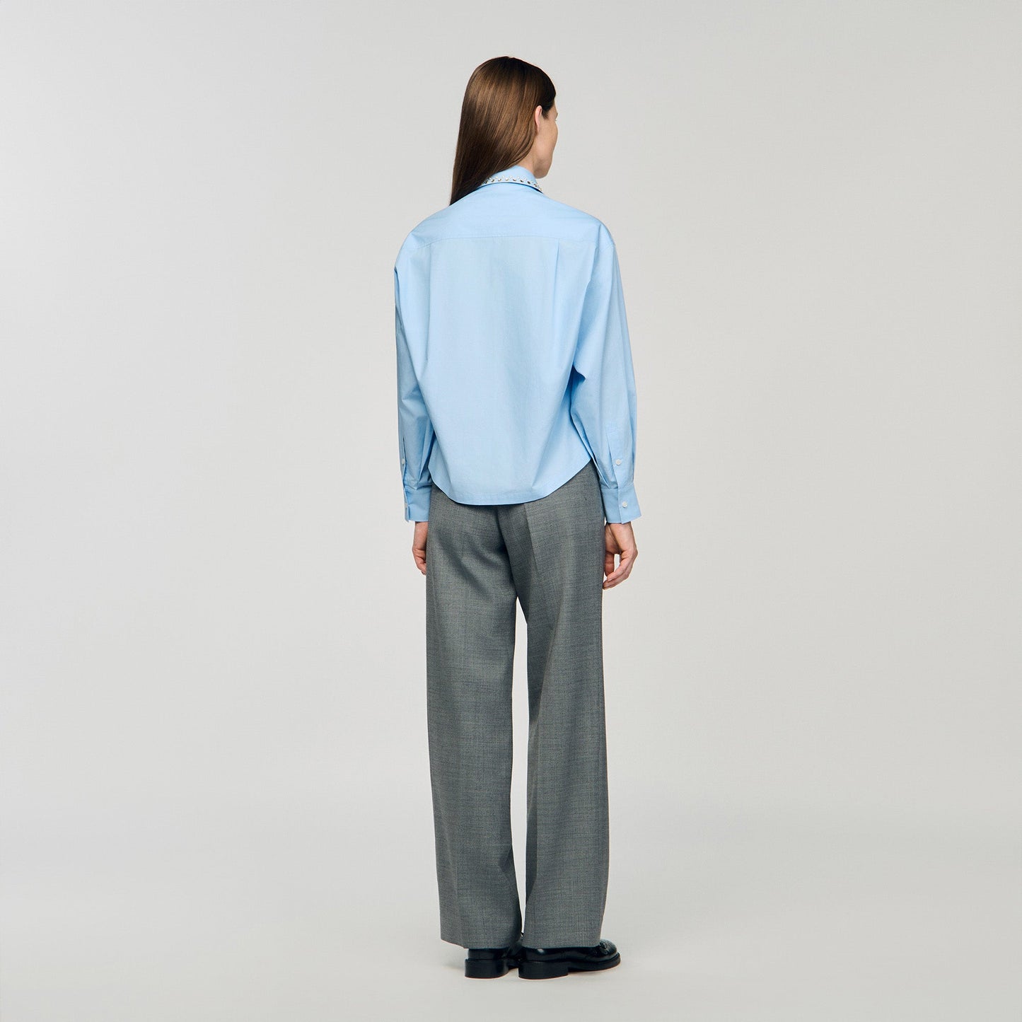 Eloane Rhinestone shirt Sky Blue