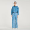 Carmella Denim Shirt With Rhinestones Blue Jean