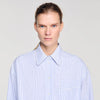 Jannat Cropped Striped Shirt Blu / White