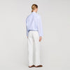 Jannat Cropped Striped Shirt Blu / White