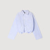 Jannat Cropped Striped Shirt Blu / White