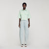 Kaia Short Checked Shirt GREEN / ECRU