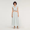 Lucio Cropped Striped Rhinestone Shirt Blue