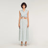 Lucio Cropped Striped Rhinestone Shirt Blue