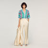 Solange Flower Print Shirt Green / Purple
