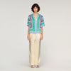 Solange Flower Print Shirt Green / Purple