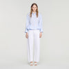 Coralya Striped peplum shirt Sky Blue