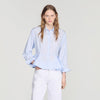 Coralya Striped peplum shirt Sky Blue