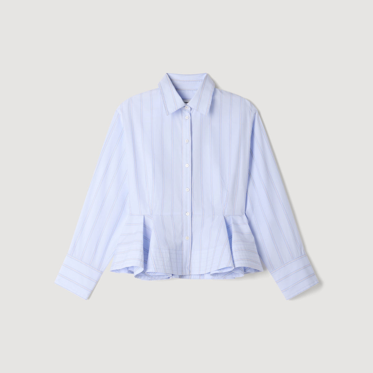 Coralya Striped peplum shirt Sky Blue