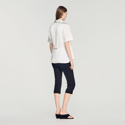 Roccalina Pleated back shirt Ecru