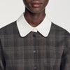 Dakota Check shirt with contrast collar Dark Grey