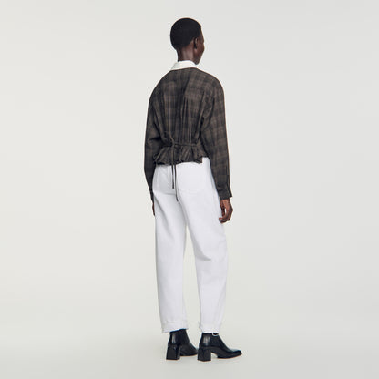 Dakota Check shirt with contrast collar Dark Grey