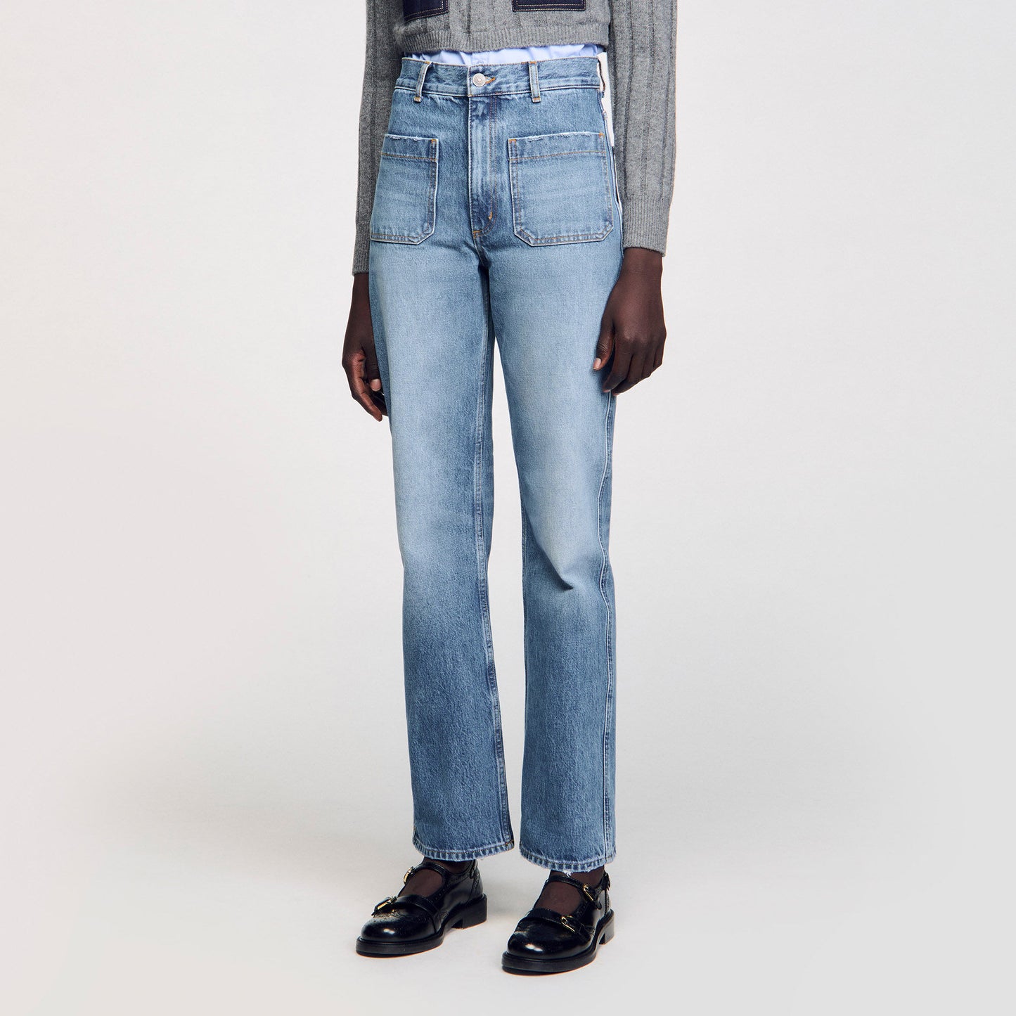 Moore Flared Faded Jeans Blue Jeans