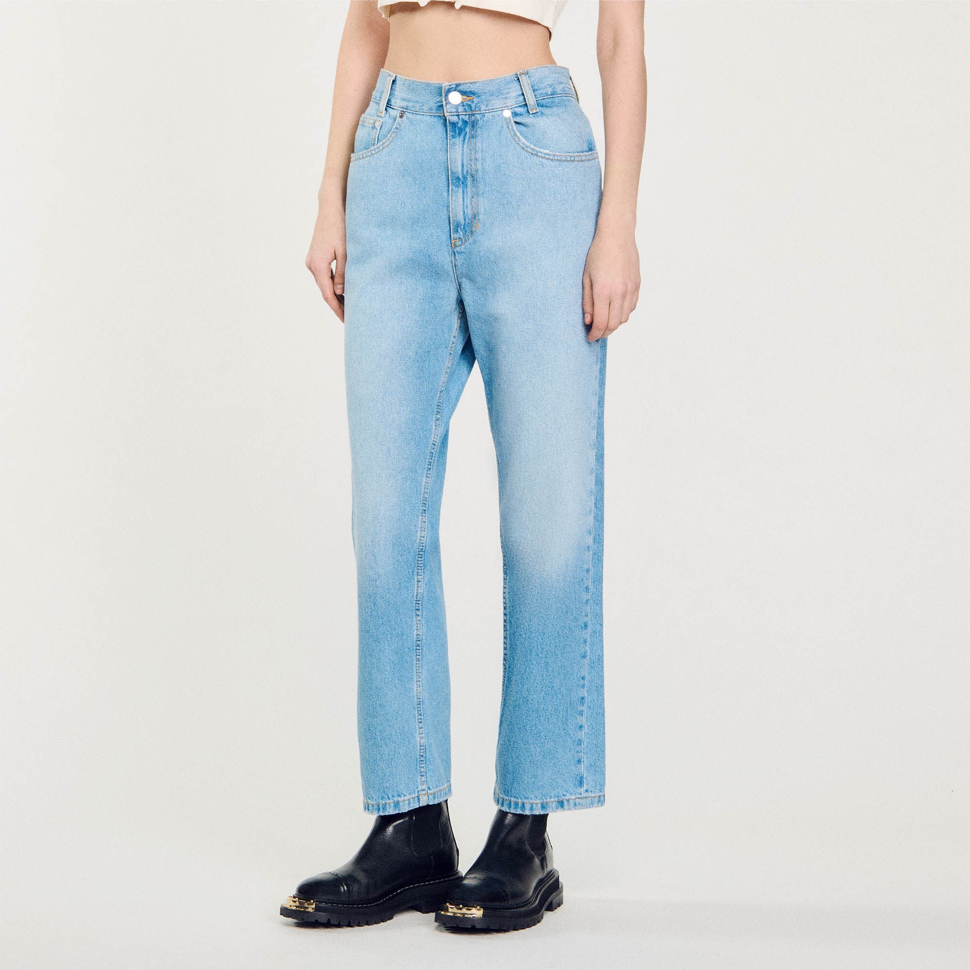 Low-Rise Straight-Leg Jeans Blue Jean