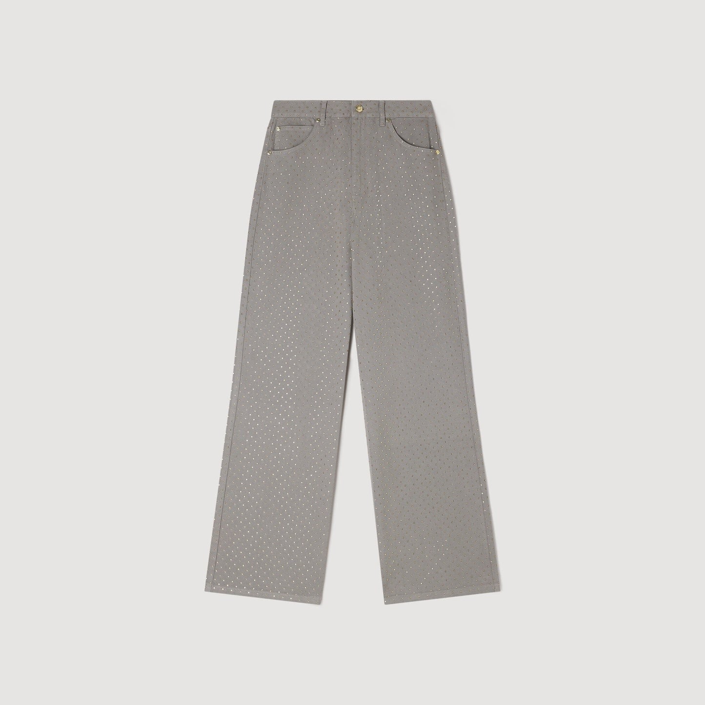 Golden Rhinestone Jeans Grey