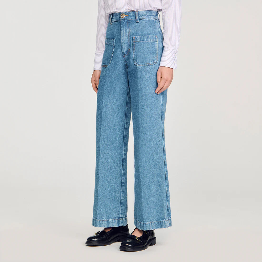 Logan Wide-Leg High-Rise Jeans Blue Jean