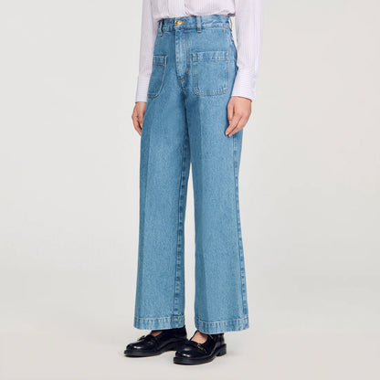 Logan Wide-Leg High-Rise Jeans Blue Jean