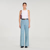 Eliam Faded High-Rise Wide-Leg Jeans Blue Jean