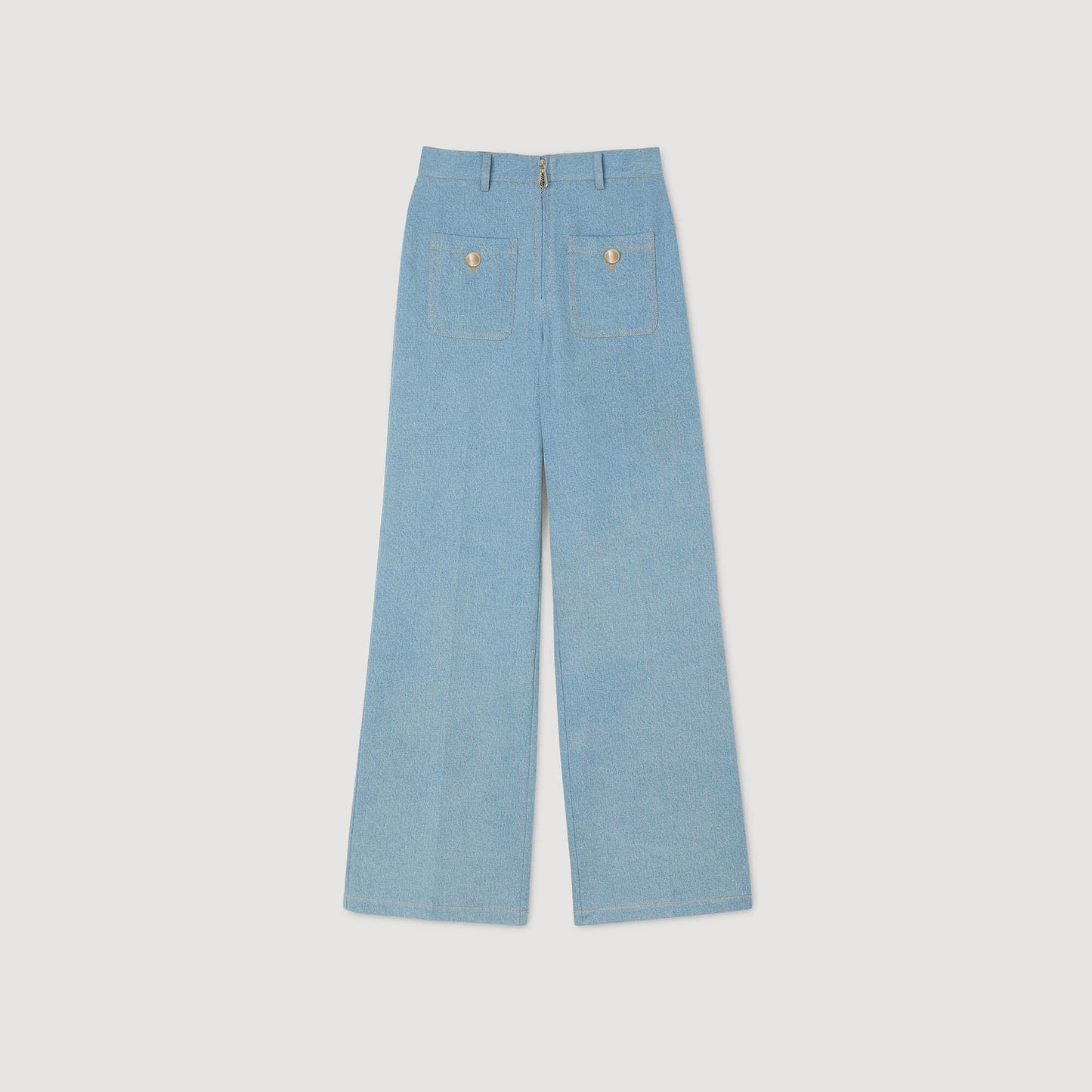 Eliam Faded High-Rise Wide-Leg Jeans Blue Jean
