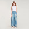 Lio Rhinestone Straight-Leg Jeans Blue Jean