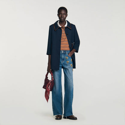 Palmtree Rhinestone Jeans Blue Jean