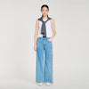 Calix Faded Straight-Leg Rhinestone Jeans Blue Jean