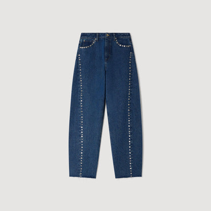 Tomy Rhinestone Barrel Jeans BLUE JEAN