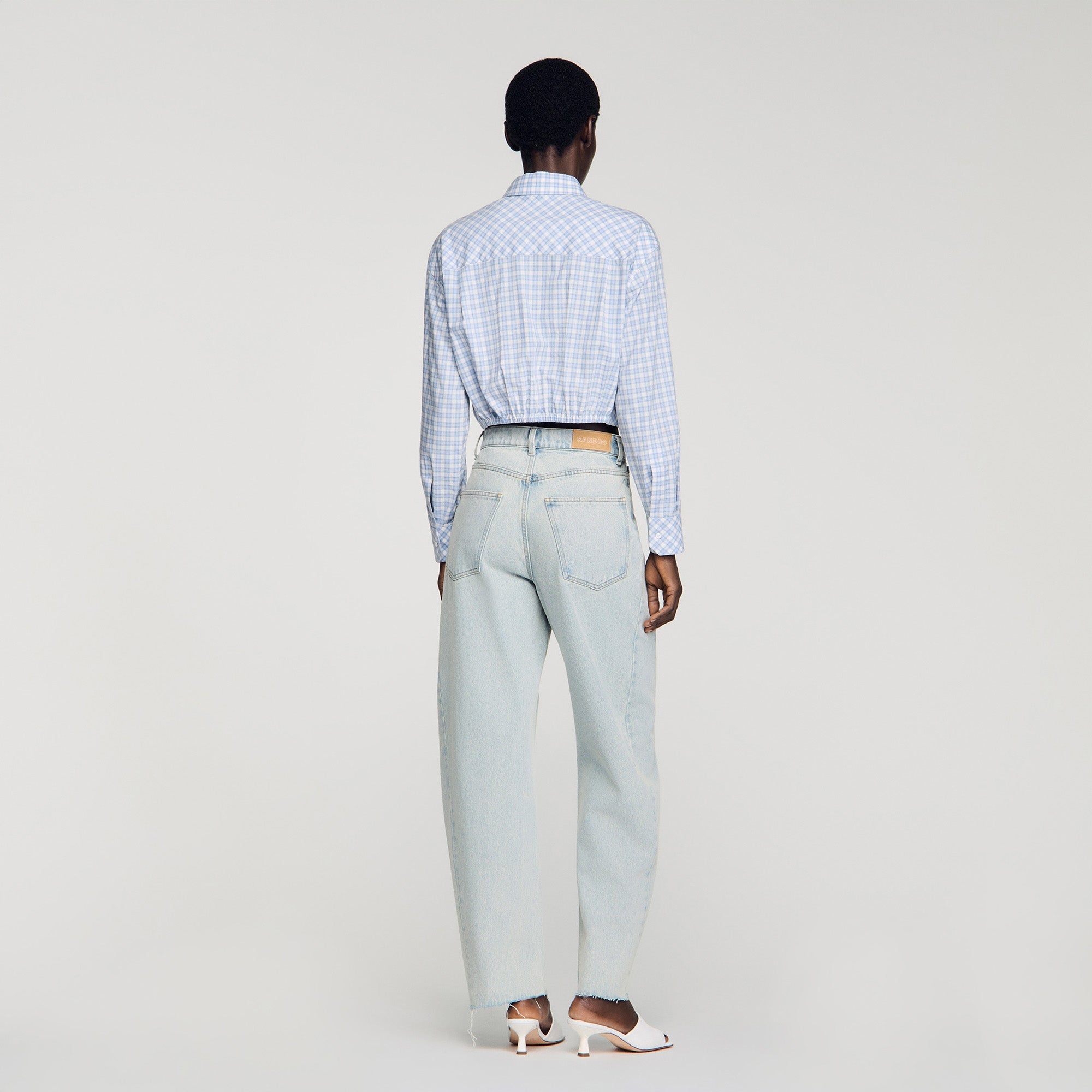 Ethan Faded Barrel Cotton Jeans Sky Blue