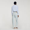 Ethan Faded Barrel Cotton Jeans Sky Blue