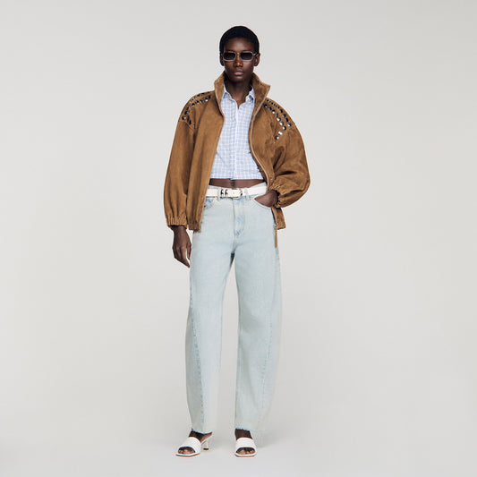 Ethan Faded Barrel Cotton Jeans Sky Blue