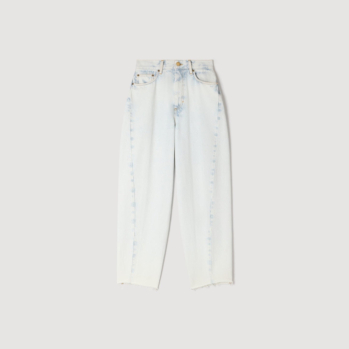Ethan Faded Barrel Cotton Jeans Sky Blue
