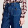 Floride Raw Straight Patch Pocket Jeans Deep Blu