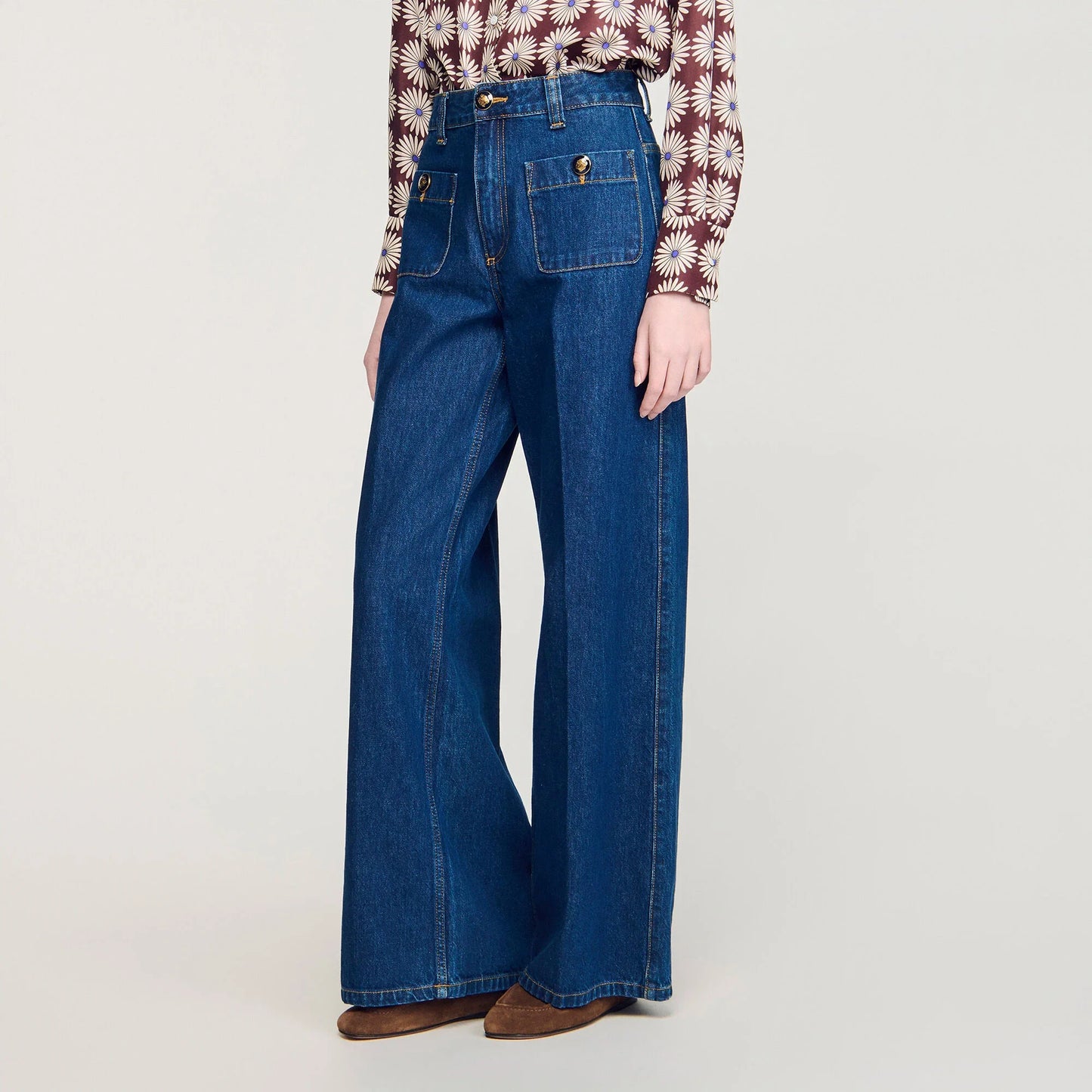 Floride Raw Straight Patch Pocket Jeans Deep Blu