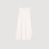 Long Satin-Effect Skirt Ecru