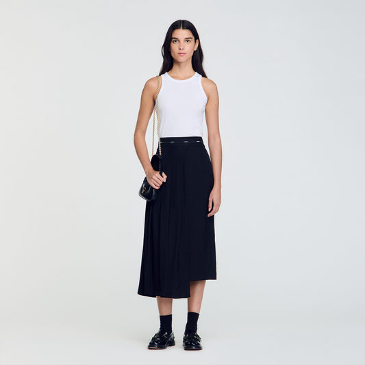 Long Asymmetrical Skirt Black