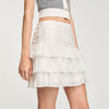 Short Ruffled Skirt White