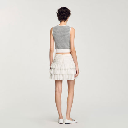 Short Ruffled Skirt White