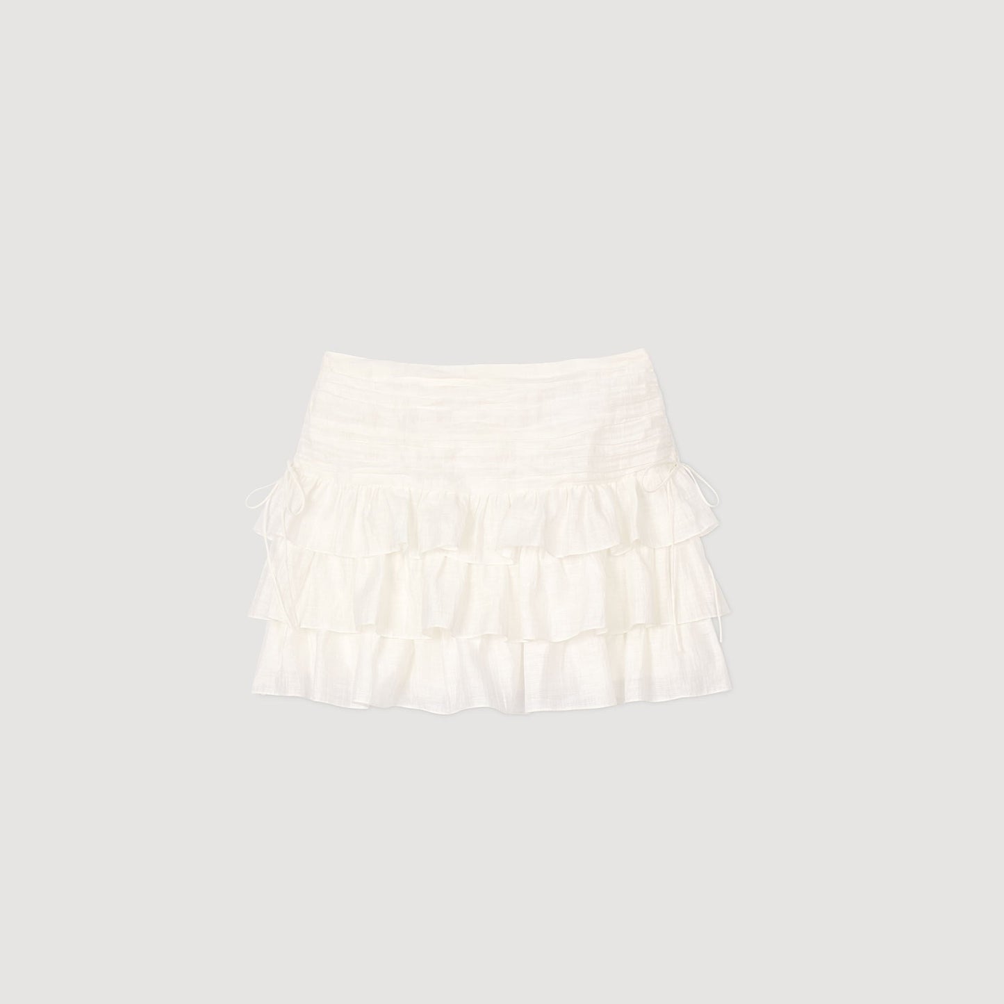 Short Ruffled Skirt White