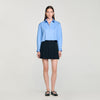 Henriette Short Tweed Pleated Skirt Black
