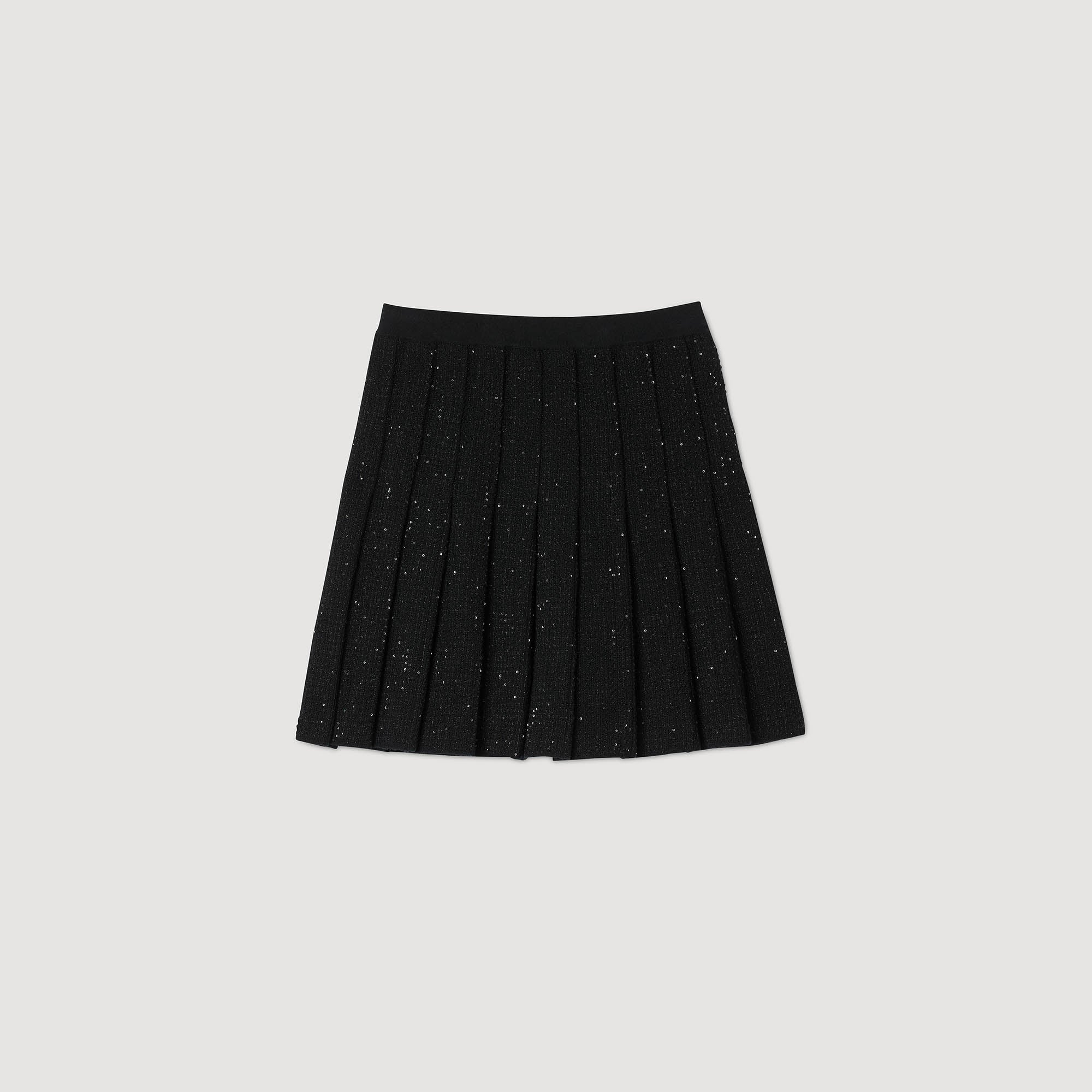 Henriette Short Tweed Pleated Skirt Black Henriette Short Tweed Pleated Skirt Black