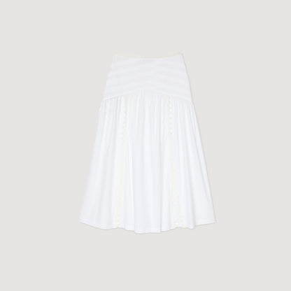 Chica Lace Embroidery Skirt White