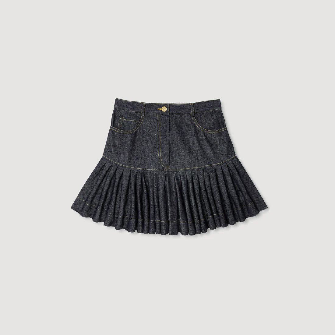 Shop Oreana Short Denim Ruffled Skirt Deep Blu for Women Online