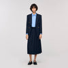 Theana Long Pleated Skirt Navy Blue