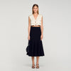 Amorea Long Ruffled Skirt Black