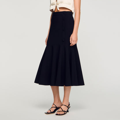 Amorea Long Ruffled Skirt Black