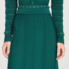 Vanea Beaded Textured Knit Skirt DARK GREEN