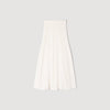 Vanea Beaded Textured Knit Skirt CREAM